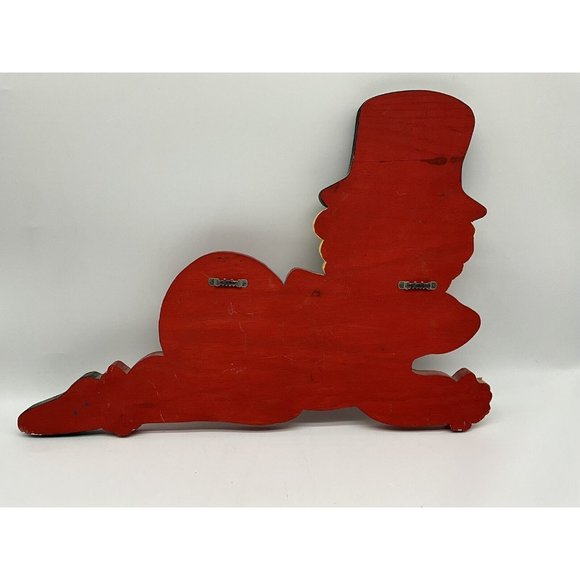 Vintage Hand Crafted Set of 2 Wood Cut Out Clown Wall Decor MCM Collectible - Picture 9 of 16